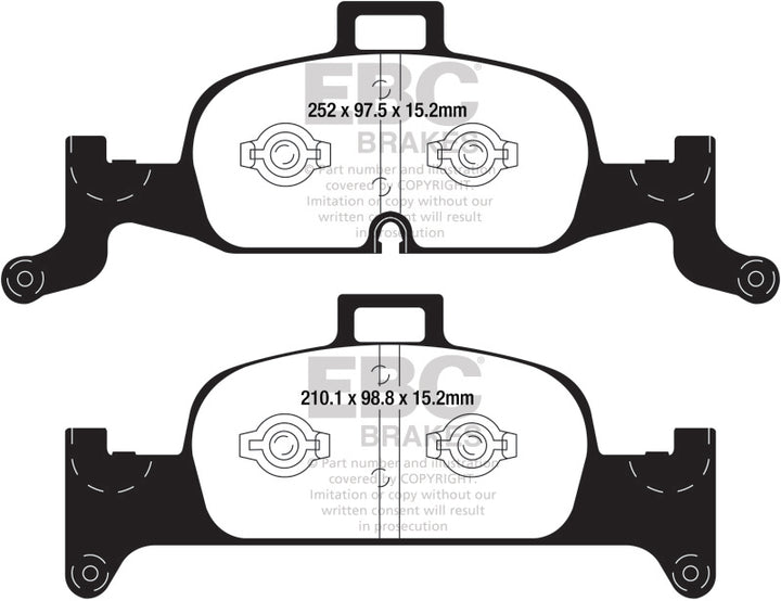 EBC 2018+ Audi A4 Allroad Quattro 2.0L Turbo Yellowstuff Front Brake Pads