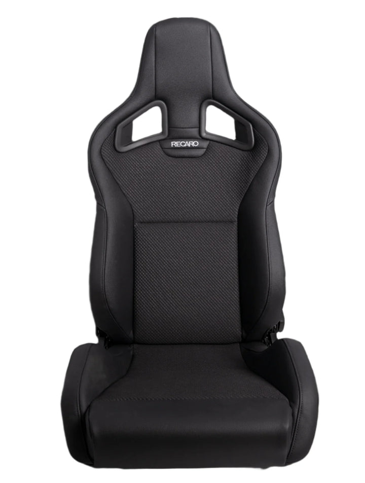 Recaro Sportster CS Driver Seat (LH) - Leather Black / Leather Carbon - Silver Logo