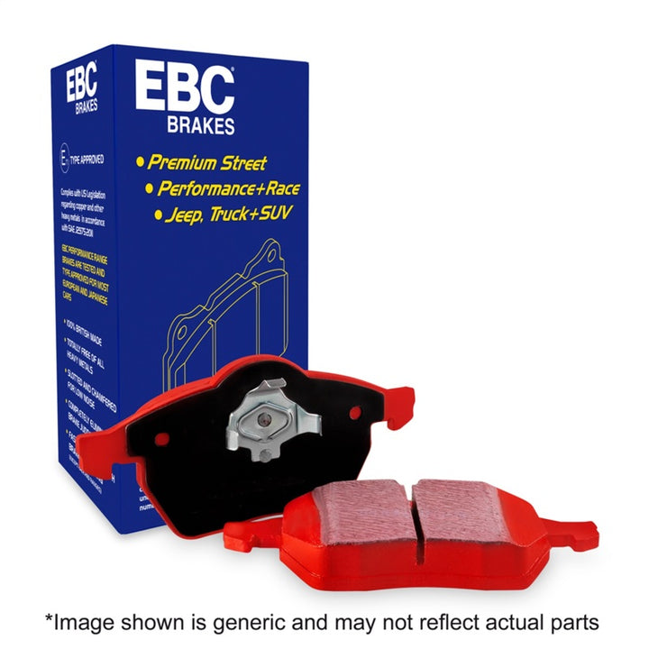 EBC 13-14 Audi RS7 4.0TT (w/Cast Iron Rotors & Trapezoid Weights) Redstuff Front Brake Pads