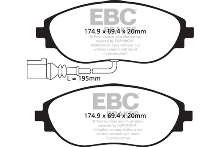 EBC 14-20 Audi S3 2.0 Turbo Yellowstuff Front Brake Pads