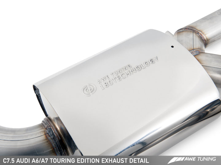 AWE Tuning Audi C7.5 A6 3.0T Touring Edition Exhaust - Quad Outlet Chrome Silver Tips