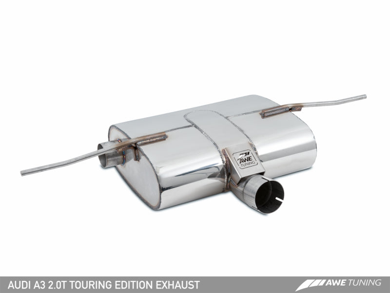 AWE Tuning Audi 8V A3 Touring Edition Exhaust - Dual Outlet Chrome Silver 90 mm Tips