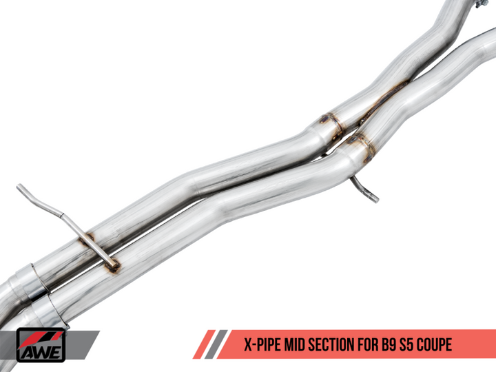 AWE Tuning Audi B9 S5 Coupe SwitchPath Exhaust w/ Chrome Silver Tips (102mm)