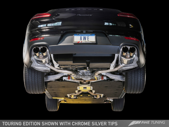 AWE Tuning Panamera 2/4 Touring Edition Exhaust (2014+) - w/Chrome Silver Tips