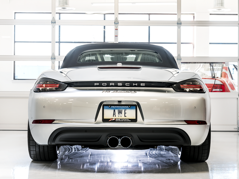 AWE Tuning Porsche 718 Boxster / Cayman Touring Edition Exhaust - Chrome Silver Tips