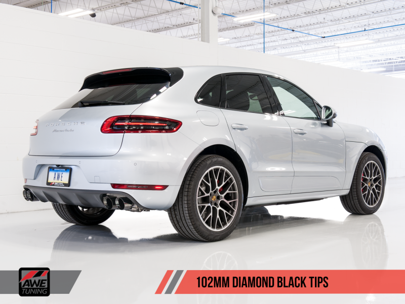 AWE Tuning Porsche Macan Track Edition Exhaust System - Diamond Black 102mm Tips