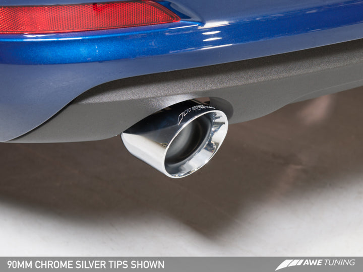 AWE Tuning Audi 8V A3 Touring Edition Exhaust - Dual Outlet Chrome Silver 90 mm Tips