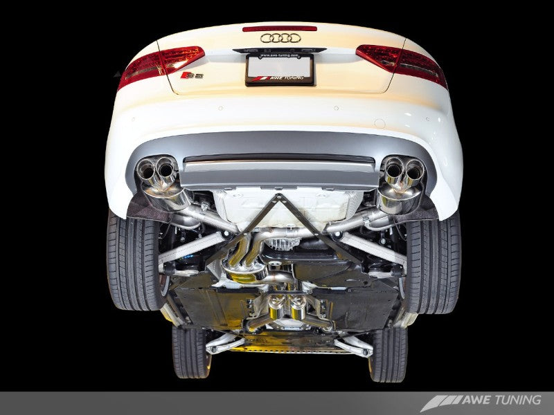 AWE Tuning Audi B8 / B8.5 S5 Cabrio Touring Edition Exhaust - Non-Resonated - Chrome Silver Tips