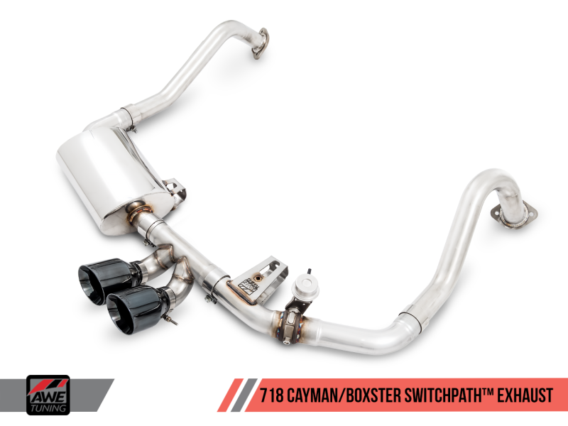 AWE Tuning Porsche 718 Boxster / Cayman SwitchPath Exhaust (PSE Only) - Chrome Silver Tips