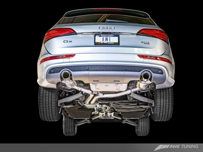 AWE Tuning Audi 8R Q5 3.2L Non-Resonated Exhaust System (Downpipe-Back) - Diamond Black Tips